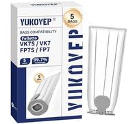 5 sacs Folletto compatibles Vk7s Vk7 Fp7s Fp7, pour Kobold VK7, filtre sacs accessoires(5 sacs)