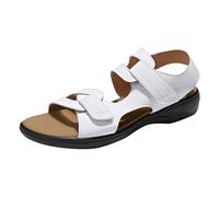 5 Sandales Femme Avec Talon Femme Femmes décontracté côté creux ceinture boucle pente bas chaussures été mode dames sandales Les Femmes En Blanc 43 Chaussures Ete Femme 37 Chaussures Femme (White, 40)