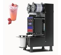 5. Scelleuse de tasse électrique 480w entièrement automatique, scelleuse de tasse de thé à bulles commerciale 450 tasses/H, étanche, for bar, cafés, lait, salons de thé(Black)