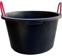 5 seaux à mortier de 65 litres, seaux de construction, seaux, seaux à ciment, seau à poignées, noirs, avec poignées extrêmement stables