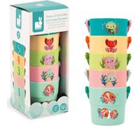 5 Seaux D'activités Pour Le Bain - Jouets De Bain Bébé - Jouets Bain Pour Bebe Enfant Avec Animaux Marins - Dès 10 Mois - J04722