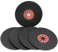 5 Semi Flexible 180mm/17.8cm Silicone Carbure Abrasif Fibre Ponçage Disques 80G