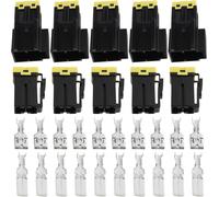 5 Set Connecteurs Multiples Et Bornes À 2 Voies Et 2 Broches À Courant Élevé De 9,5mm Connecteur Électrique Nominal 60 A 60 A Pour Automobile Moto Camion[Auto5132539]