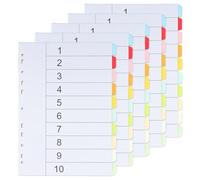 5 Sets Intercalaires Classeur A4 10 Positions Carton, Feuillets Intercalaire Numériques Perforation 11 Trous, Index Format A4 École Bureau Classeur Organisation Documents, 150gsm (10 onglets)