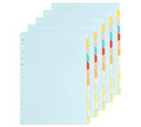 5 Sets Intercalaires Classeur, Feuillets Intercalaire A4 avec 12 Positions, 150gsm, Intercalaires Numériques Perforation 11 Trous, Index Format A4 Maxi pour École Bureau