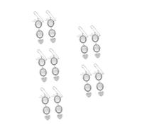 5 Sets Photo Pendoir Accessoires Accessoires DE FLEVAL Plat Rond PLOMS PHORES BROOCHES Bouquet de Mariage Bouquet Broche avec chaîne Boutonniere Kit Glass Silver