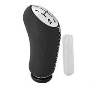 5-Speed Gear Knob PU Leather for pour renault Clio 3 Megane 2(white line) | 5-speed pattern, PU leather finish, sl lack red white, fits Clio 3 Megane 2, elegant interior upgrade