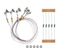 5 Spots LED HO Scale avec Fils Prêts à Brancher(Silvery) | Fils et LEDs inclus, prêt à éclairer, chaud par défaut, idéal décors urbains
