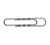 5 Star Lot de 100 trombones géants ondulés Argenté 76 mm