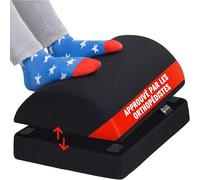 5 STARS UNITED Repose-Pieds Réglable sous Bureau - Coussin Ergonomique en Mousse à Mémoire, Housse Mesh Respirante, Base Antidérapante, 15 cm Réglable - Noir