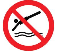 5 stickers Plongeon Interdit ISO 7010 P052 10 cm| Signalisation de sécurité conforme | Piscine, Plan d'eau, Base de loisirs, Camping