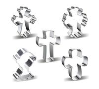 5 styles d'emporte-pièces en acier inoxydable pour biscuits en forme de croix, fondant, pâtisserie, outils de cuisson, coupe-pâtes