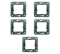 5 supports 2 modules/places, compatible avec Vimar Plana, boîte ronde 502, fabriquée en plastique de haute qualité, 100% compatible avec les plaques et les modules d'origine