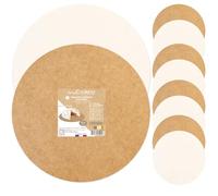 5 Supports à Gâteaux Ronds Ø 24 cm - Carton Réversible Kraft & Blanc - Semelles Gâteaux - Disque Cake Board Pâtisserie - Fabriqués en France - 5222