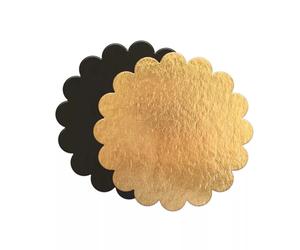 5 Supports gâteaux fins or/noir ronds cannelés D24cm ScrapCooking