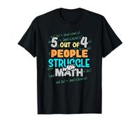 5 sur 4 Personnes Luttent avec Les mathématiques Vintage Nerd Teacher T-Shirt