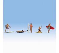 Noch Figurines surfeurs H0 0015853 peint avec planche de surf 1 pc