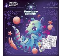 5 Tableaux Aquarelle Magique Animaux Fantastiques - Avec 5 Tableaux Prèts À Peindre, 1 Boîte De Peinture, 1 Pinceau