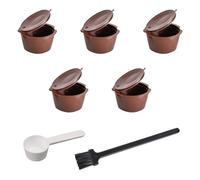 5 tasses de filtre à café, 1 cuillère doseuse, 1 brosse de nettoyage, adaptateur de tasse à café réutilisable pour machine à café, filtre à café portable