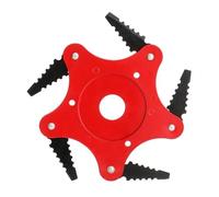 5 Teeth 180 Degrees Rotatable Sawtooth Lawn Mower Blade Brush Cutter Universal Accessories Garden Grass Trimmer Blades with Doub(Red)