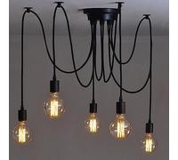 5 Têtes E27 Industrial Lustre Réglable DIY Plafond Spider Light Pendentif Lampe