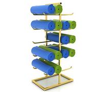 5-Tier Vertical Yoga Mat Rack, Double-Sided Storage Organizer for Home Gym, Space-Saving Display Stand for Exercise Mats, Fitness Equipment Storage