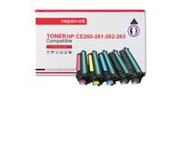 5 Toner pour HP CE260X 649X (x2) + CE261A 648A + CE263A 648A + CE262A 648A Black x2 + Cyan + Magenta + Jaune BK:17000 CMY:11000 Pages avec P Color LaserJet CP4520 P Color LaserJet CP4525DN P Color Las