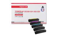 5 Toner pour HP CE320A 128A (x2) + CE321A 128A + CE323A 128A + CE322A 128A Black x2 + Cyan + Magenta + Jaune BK:2000 CMY:1300 Pages avec P LaserJet Pro 200 color M251n P LaserJet Pro 200 color M251nw
