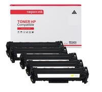 5 Toner pour HP CE410X (x2) + CE411A + CE413A + CE412A Black x2 + Cyan + Magenta + Jaune BK:4000 CMY:2600 Pages avec P LaserJet Pro 300 Color M351a P LaserJet Pro 300 Color MFP M375nw P LaserJet Pro 4