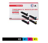 5 Toner pour KONICA MINOLTA A0DK152 Black x2 + Cyan + Magenta + Jaune 8000 Pages avec Konica Minolta Magicolor 4600 Series Konica Minolta Magicolor 4650 DN Konica Minolta Magicolor 4650 EN Konica Mino