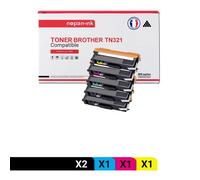 5 Toner pour KONICA MINOLTA TN-321 Black (x2) + Cyan + Magenta + Jaune 20000/Black-25000/COULEUR Pages avec Konica Minolta Bizhub C224, 224 e, 284, 284 e, 364, 364 e