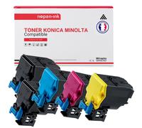 5 Toner pour KONICA MINOLTA TNP-22 Black (x2) + Cyan + Magenta + Jaune 5200/Black-4600/COULEUR Pages avec Konica Minolta Bizhub C35, 35 P