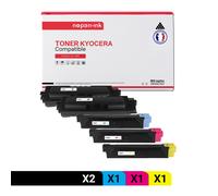 5 Toner pour KYOCERA TK580K Black x2 + Cyan + Magenta + Jaune BK:3500 CMY:2800 Pages avec Kyocera ECOSYS P 6021 cdn Kyocera FS-C 5150 DN