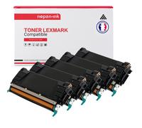 5 Toner pour LEXMARK C746A1KG (x2) + C746A1CG + C746A1MG + C746A1YG Black x2 + Cyan + Magenta + Jaune 12000 Pages avec Lexmark C746 C746dtn C746n C748DE C748DTE C748e