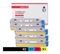 5 Toner pour OKI 43487712 Black x2 + Cyan + Magenta + Jaune 6000 Pages avec OKI C 8600 CDTN OKI C 8600 DN OKI C 8600 DTN OKI C 8600 N OKI C 8600 Series OKI C 8800 CDTN OKI C 8800 DN OKI C 8800 DTN OKI