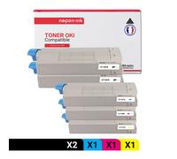 5 Toner pour OKI 44318608 Black x2 + Cyan + Magenta + Jaune 11000 Pages avec OKI C 710 CDTN OKI C 710 DN OKI C 710 DTN OKI C 710 N OKI C 711 CDTN OKI C 711 DM OKI C 711 DN OKI C 711 DTN OKI C 711 N OK