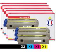 5 Toner pour OKI 44844508 Black x2 + Cyan + Magenta + Jaune 10000 Pages avec OKI C 831 CDTN OKI C 831 DM OKI C 831 DN OKI C 831 N OKI C 831 Series OKI C 841 CDTN OKI C 841 DN OKI C 841 N