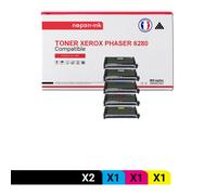 5 Toner pour XEROX 106R01395 Black x2 + Cyan + Magenta + Jaune BK:7000 CMY:5900 Pages avec Xerox Paser 6280 Xerox Paser 6280 DN Xerox Paser 6280 DNM Xerox Paser 6280 N Xerox Paser 6280 Series