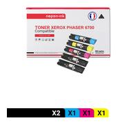 5 Toner pour XEROX 106R01510 Black x2 + Cyan + Magenta + Jaune BK:18000 CMY:12000 Pages avec Xerox Paser 6700 DN Xerox Paser 6700 DNM Xerox Paser 6700 DT Xerox Paser 6700 DTM Xerox Paser 6700 DX Xerox