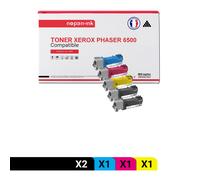 5 Toner pour XEROX 106R01597 Black x2 + Cyan + Magenta + Jaune BK:3000 CMY:2500 Pages avec Xerox Paser 6500 DN Xerox Paser 6500 N - Xerox WC 6505 DN Xerox WC 6505 N - Xerox WorkCentre 6505 DN Xerox Wo