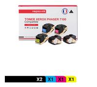 5 Toner pour XEROX 106R02598 Black x2 + Cyan + Magenta + Jaune BK:5000 CMY:4500 Pages avec Xerox Paser 7100 Series Xerox Paser 7100 dn Xerox Paser 7100 dnm Xerox Paser 7100 n Xerox Paser 7100 nm