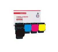 5 Toners - C540H1KG (Noir x2 + Bleu + Magenta + Jaune) - Compatible pour LEXMARK
