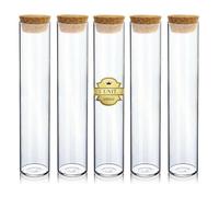 5 Tube a Essai Verre 100ml- Bocaux pour Laboratoire, Bocaux Fiole en Verre, Tube en Verre- Dragees Mariage, Decoration