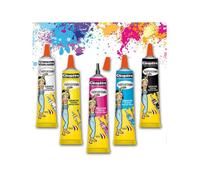 Cléopâtre Gouache 5 tubes – Blanc, Jaune, Bleu, Magenta, Noir – 30 ml