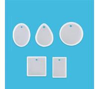 5 Unid/Set Molde De Silicona Gema Encanto Colgante Diy Moldes Para La Fabricación De La Joyería Con Herramientas Agujero Colgante Utensilios Para Decoración De Tortas Con Fondant
