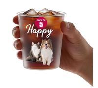 5 unité Gobelet en plastique personnalisable et réutilisable pour événements, mariages ou cadeaux d'affaires, 12/16 oz,Tasse réutilisable moderne et incassable parfaite pour célébrations