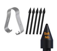 [5 Unités] Original Felt Souple Pointes de Remplacement pour Samsung S Pen Galaxy S25 Ultra/S24 Ultra/S23 Ultra/S22 Ultra/Book3&4 360/Book 3&4 Pro 360, Sens de l'amortissement Original, Noir