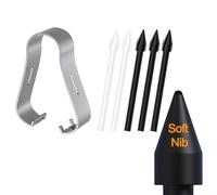 [5 Unités] Original Felt Souple Pointes de Remplacement pour Samsung S Pen Galaxy Tab S9/S9 FE/S9+/S9 FE+/S9 Plus/S9 FE Plus/S9 Ultra, Sens de l'amortissement Original Noir+Blanc