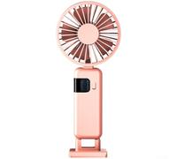 5 ventilateurs USB portables avec support, pliable pour mini ventilateur rechargeable, circulateur d'air personnel silencieux pour bureau et extérieur (rose)