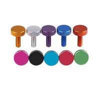 5 vis à doigts colorées M2 M2.5 M4 M5 M6 longueur de filetage 4-25 mm boulon plat laminé en alliage d'aluminium(Sky Blue,M4x12mm)